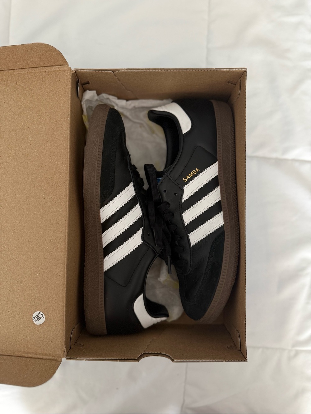 adidas Samba Black White with Gum Sole Sneakers